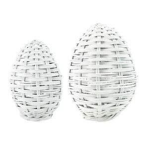 Nwt Providence White Woven Ratan Easter Eggs Bundle, 7" and 9" inch